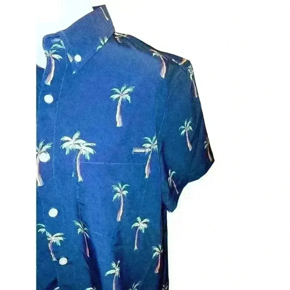 Chubbies Short Sleeve Button Up Men’s Sz S Palm Tree All Over Navy Blue Hawiian - Picture 2 of 9